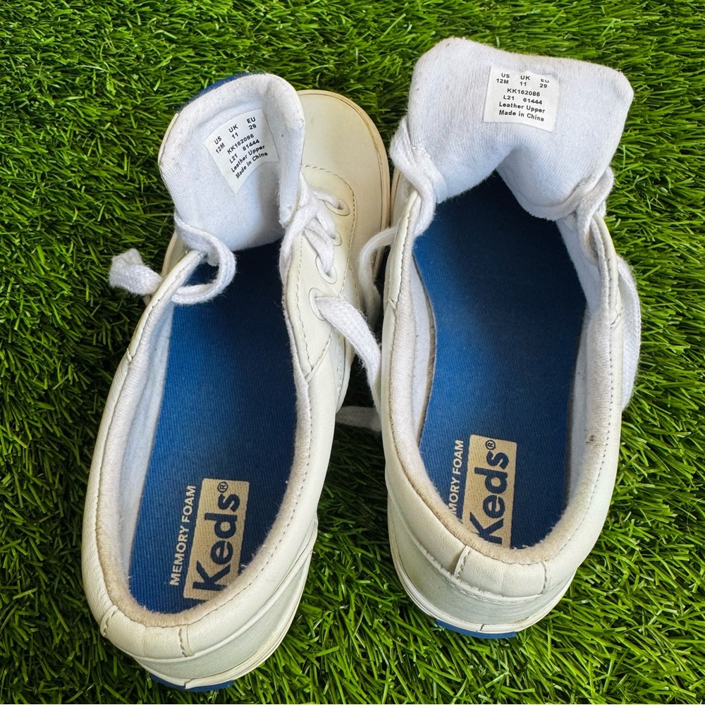 Keds (Kids) White Leather Riley Sneakers - Picture 5 of 10
